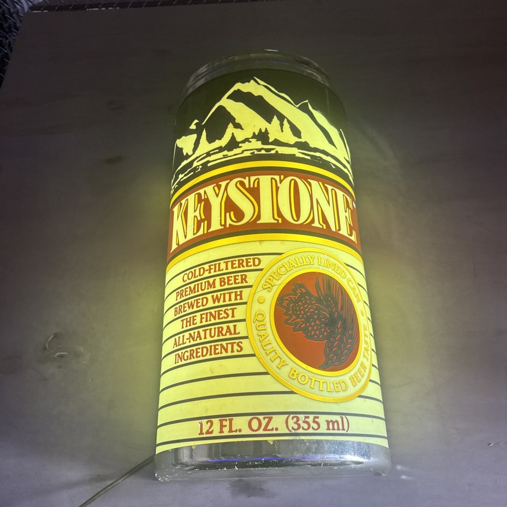 Keystone Beer Sign Display Wall Hanging 3D Half Round Beer Can Works